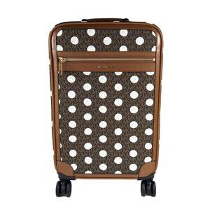NEW  Michael Kors Travel Small Trolley Rolling Suitcase Carry On Bag Brown